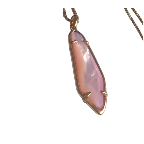 Kendra Scott Cassidy Rose Gold Pendant Necklace in Lilac Mother-of-Pearl 2119 - Picture 2 of 5
